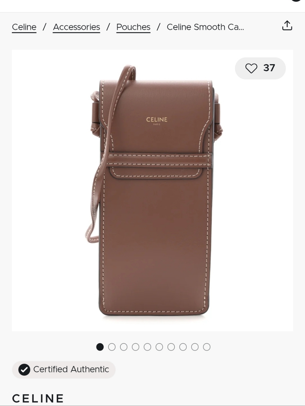 Celine Smooth Calfskin Sunglass Pouch